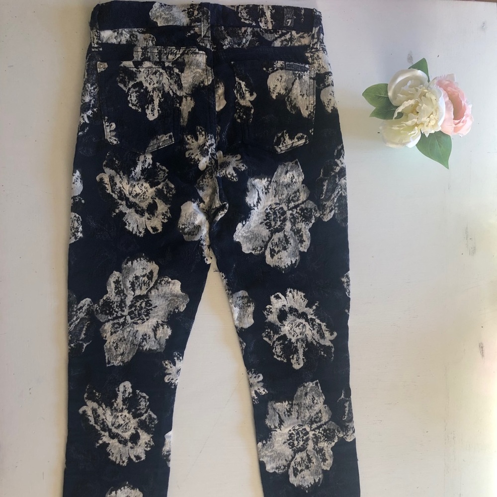 7 for all Mankind Navy Floral Jeans